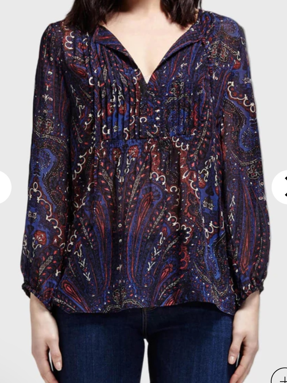 JOIE- VANDREA PAISLEY PRINT SHEER BLOUSE
